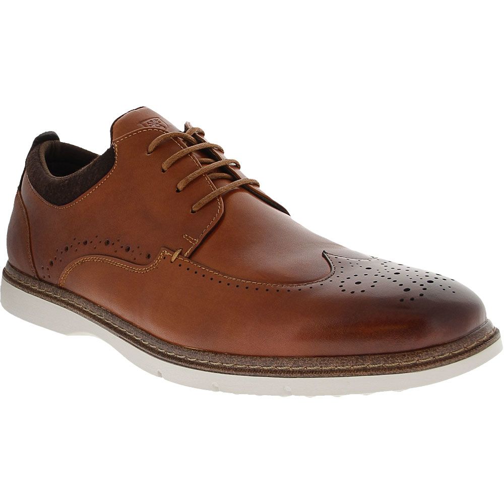 Stacy Adams Synergy Wingtip Lace Oxford Dress Shoes - Mens Cognac