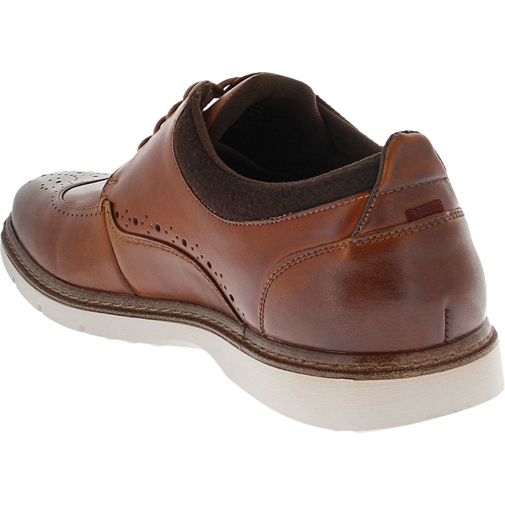 Stacy Adams Synergy Wingtip Lace Oxford Dress Shoes - Mens Cognac Back View