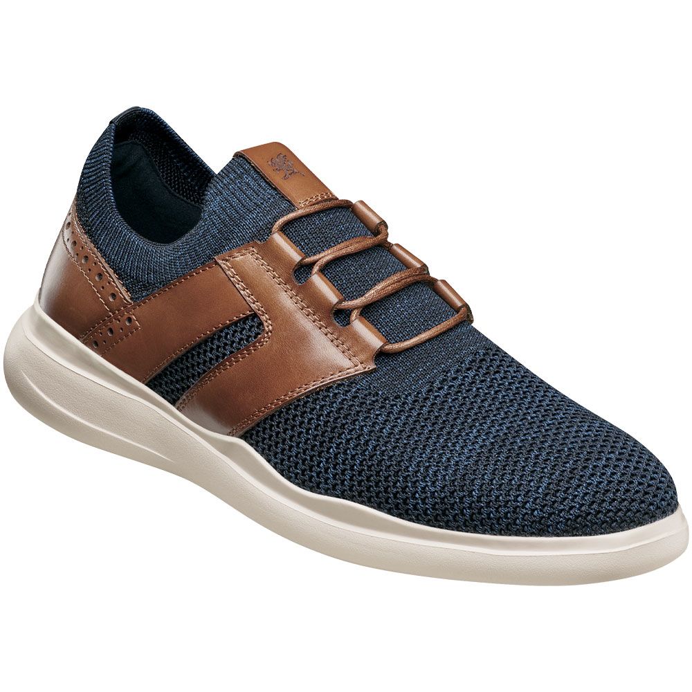 Stacy Adams Moxley Knit Lace Up Mens Casual Sneakers Navy Cognac