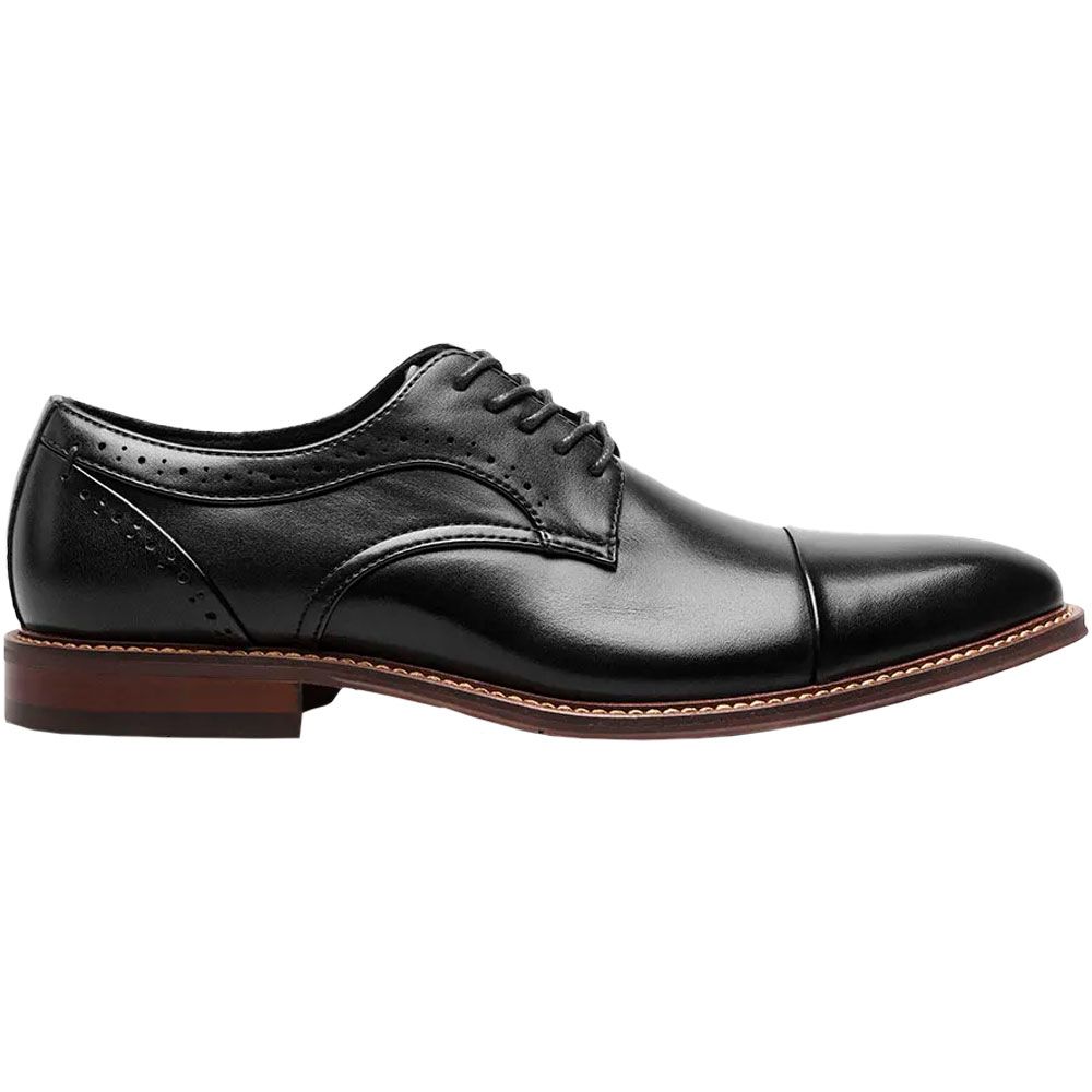 Stacy Adams Maddox Oxford Dress Shoes - Mens Blk Smooth Side View