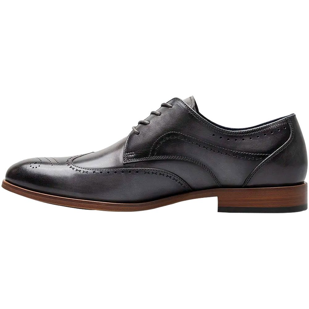 Stacy Adams Brayden Wingtip Lace Oxford Dress Shoes - Mens Grey Back View