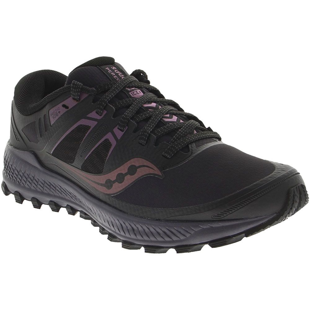 Saucony Peregrine Ice + Trail Running Shoes - Womens Black Purple