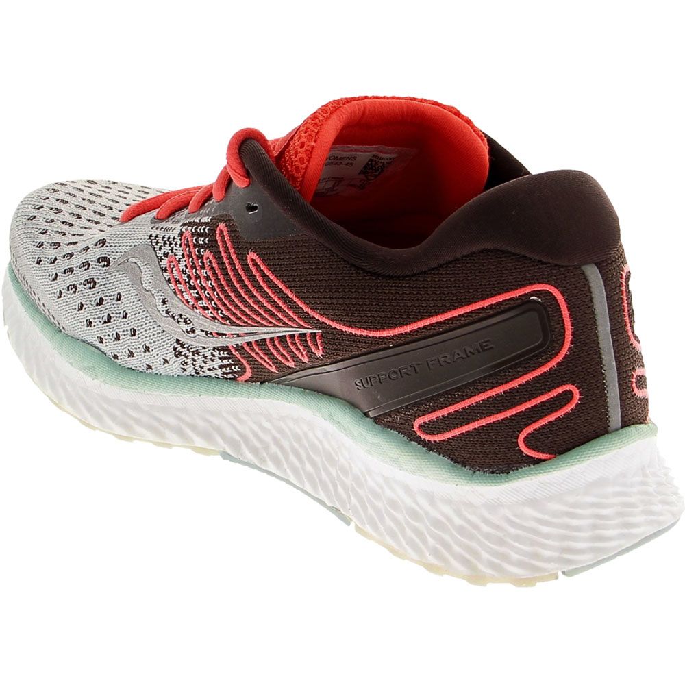 Saucony Freedom 3 Womens Running Shoes Sky Grey Coral Back View