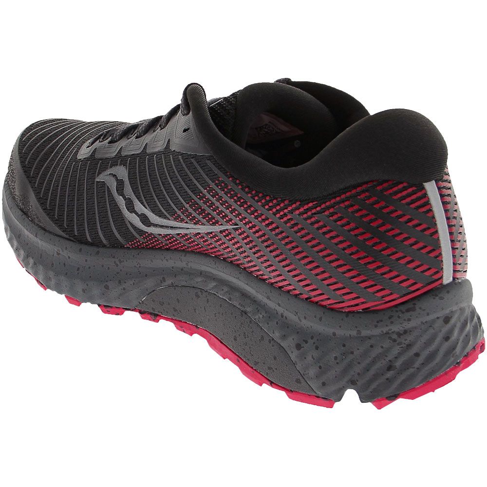 Saucony Guide 13 TR Trail Running Shoes - Womens Black Berry Back View