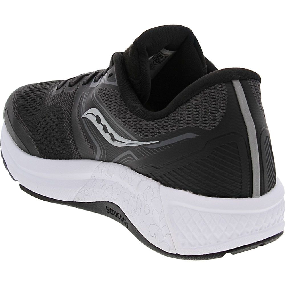 Saucony Omni 19 Running Shoes - Womens Black White Back View