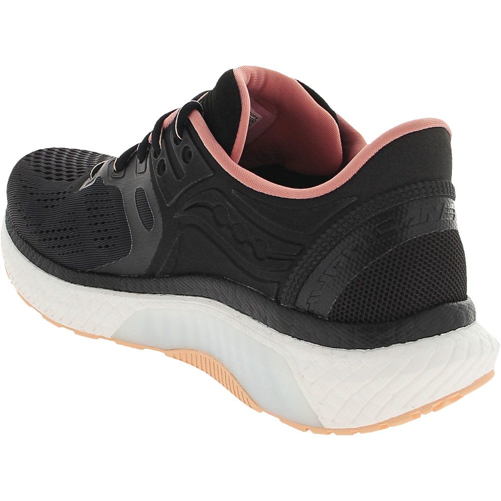 Saucony Hurricane 23 Running Shoes - Womens Black Rosewater Back View