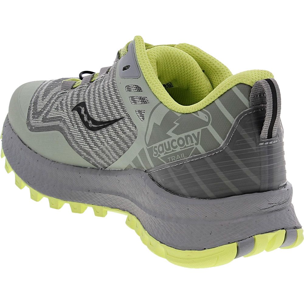 Saucony Xodus 11 Trail Running Shoes - Womens Tide Key Lime Back View