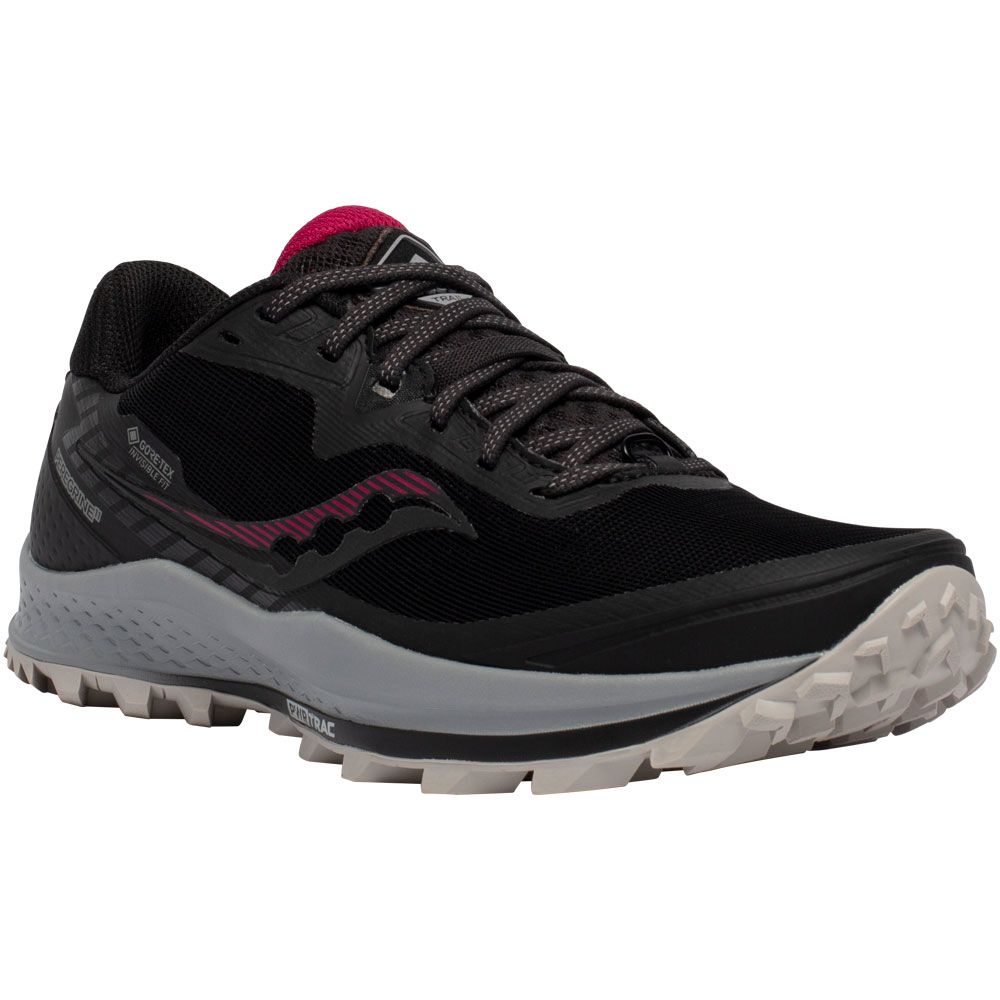 Saucony Peregrine 11 Gtx Trail Running Shoes - Womens Black Cherry