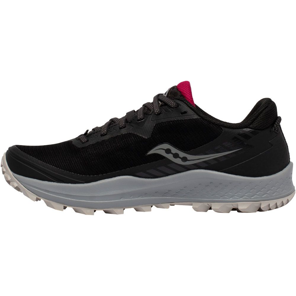 Saucony Peregrine 11 Gtx Trail Running Shoes - Womens Black Cherry Back View