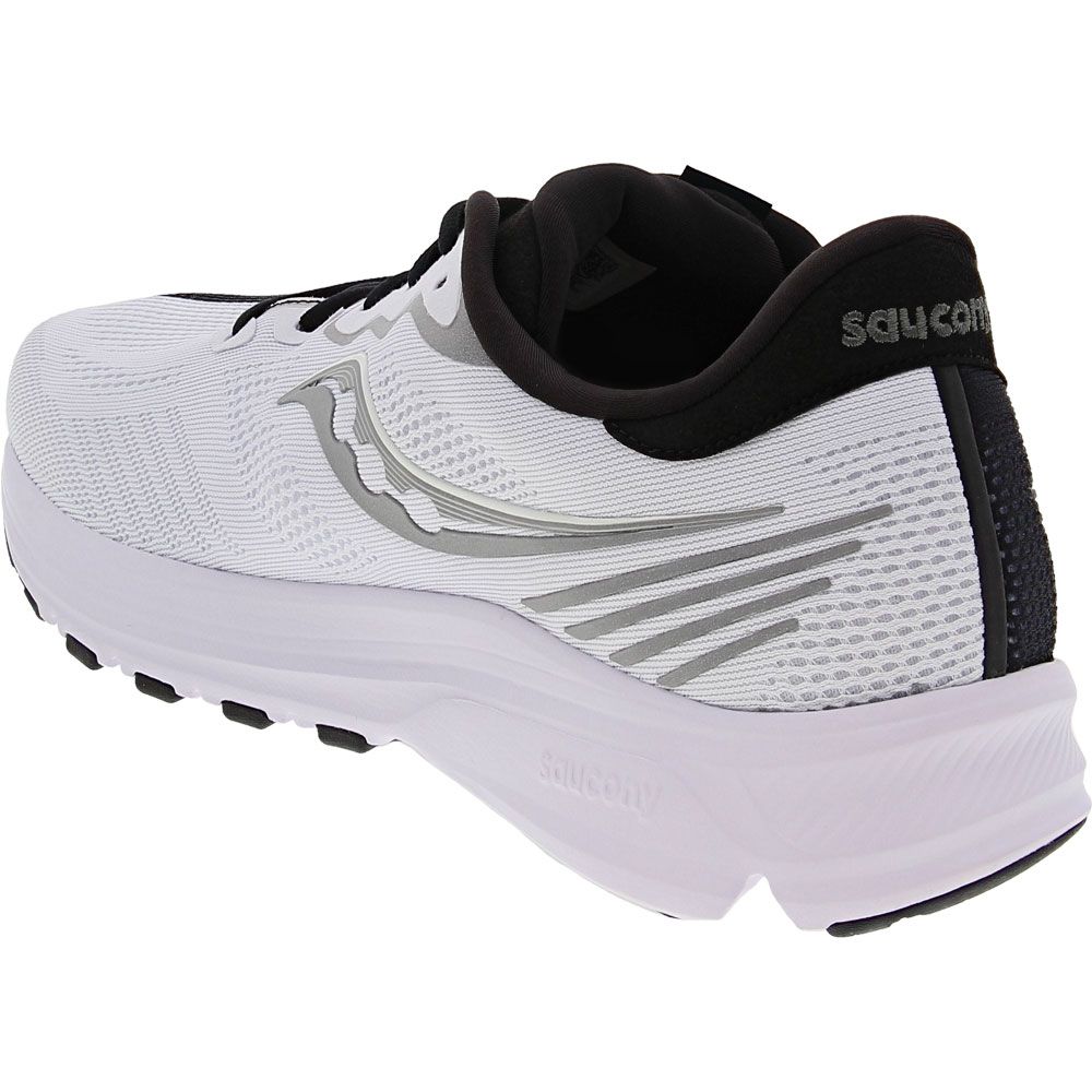 Saucony Ride 14 Reflex Running Shoes - Womens White Black Back View