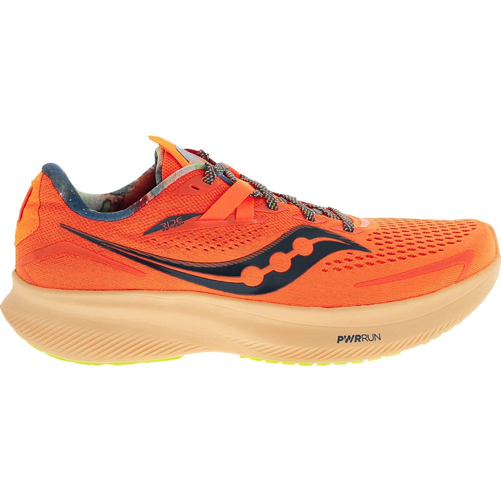 Saucony Ride 15 Running Shoes - Womens Orange Campfire Story Side View