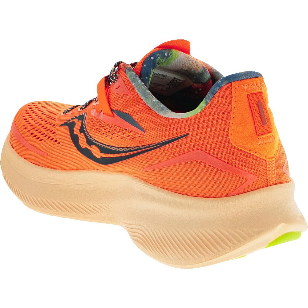 Saucony Ride 15 Running Shoes - Womens Orange Campfire Story Back View