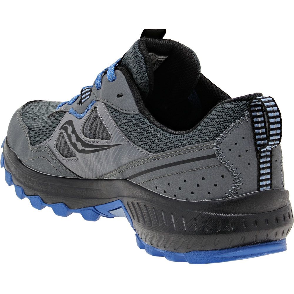Saucony Excursion Tr16 Gtx Trail Running Shoes - Womens Grey Dark Blue Back View