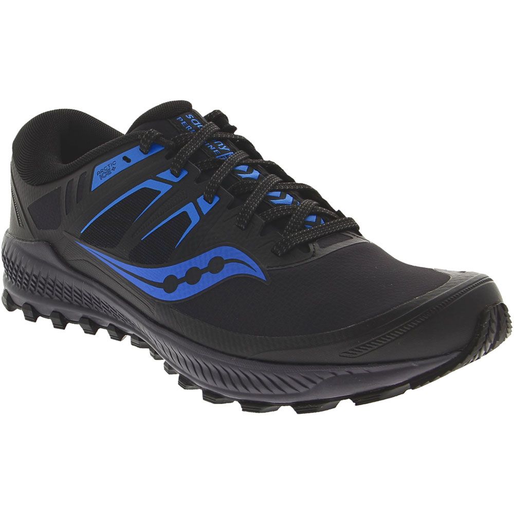 Saucony Peregrine Ice + Trail Running Shoes - Mens Black Blue