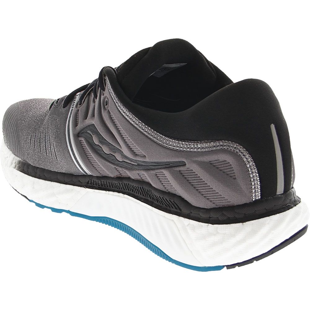 Saucony Hurricane 22 Running Shoes - Mens Grey Black Back View