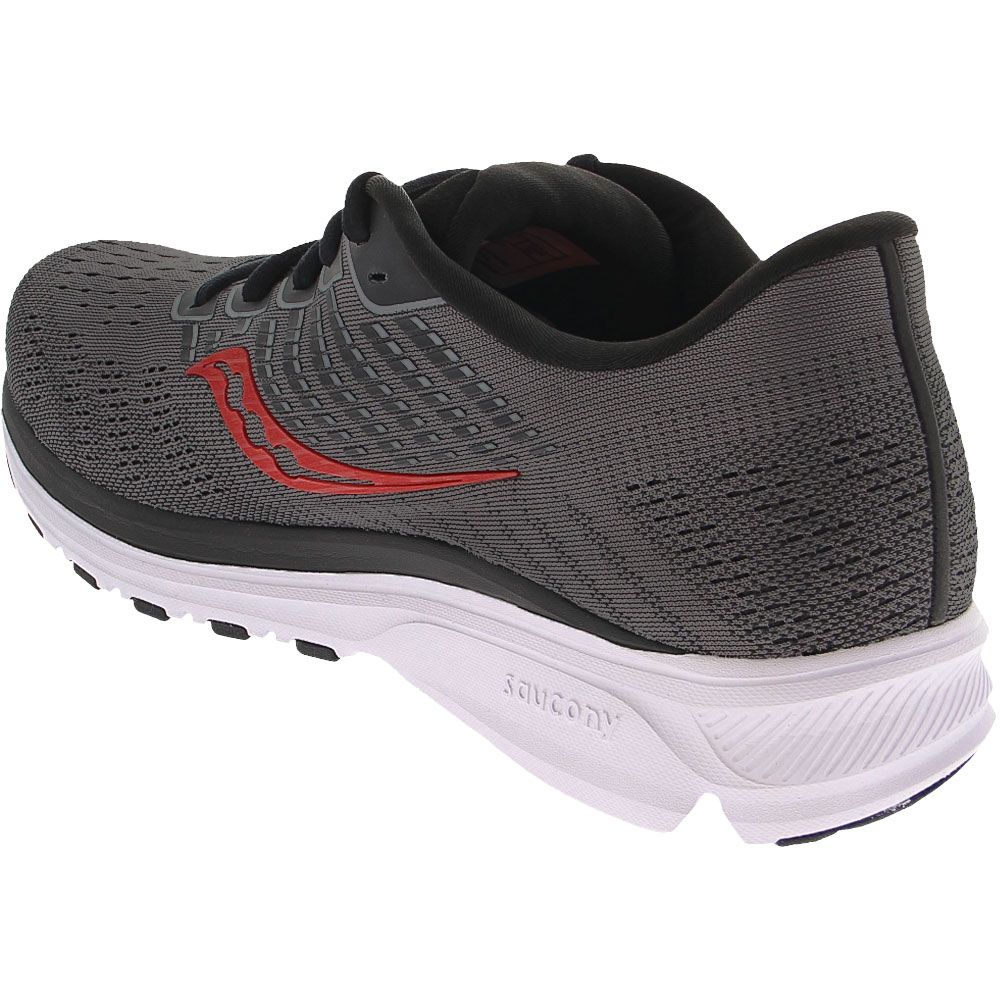 Saucony Ride 13 Running Shoes - Mens Charcoal Black Back View