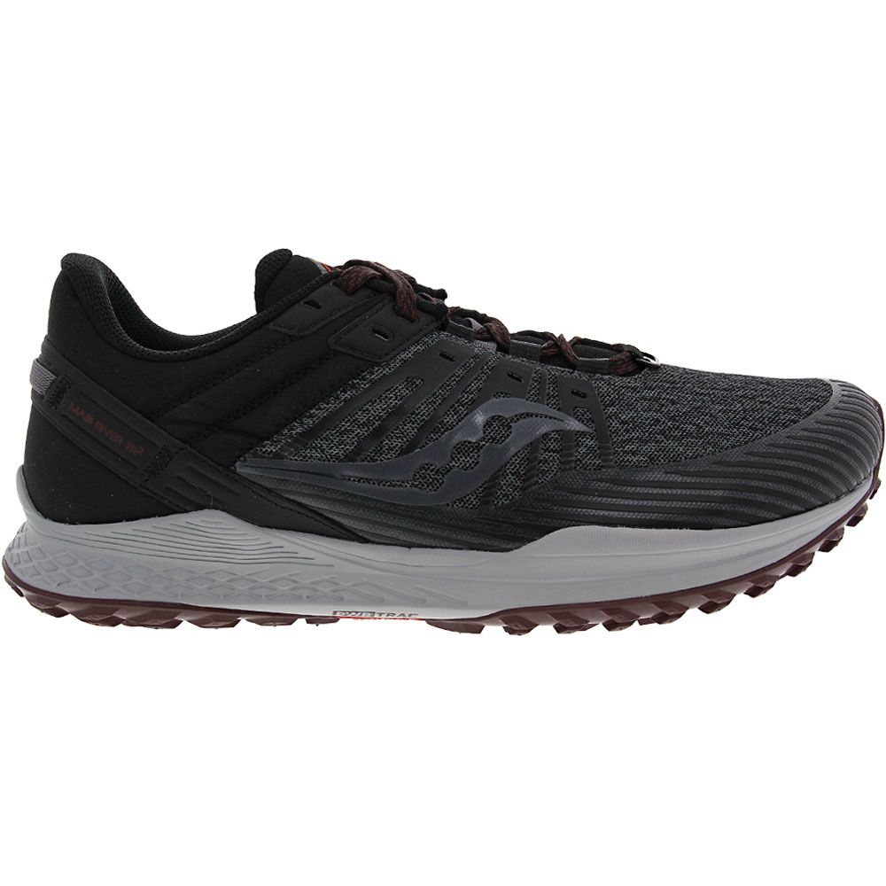 Saucony Mad River TR 2 Trail Running Shoes - Mens Black Brick Side View