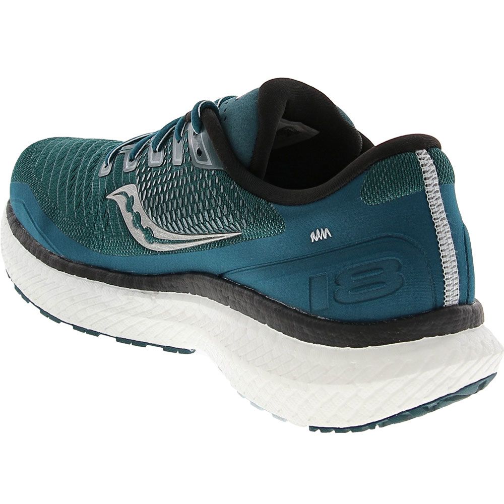 Saucony Triumph 18 Running Shoes - Mens Deep Teal Silver Back View