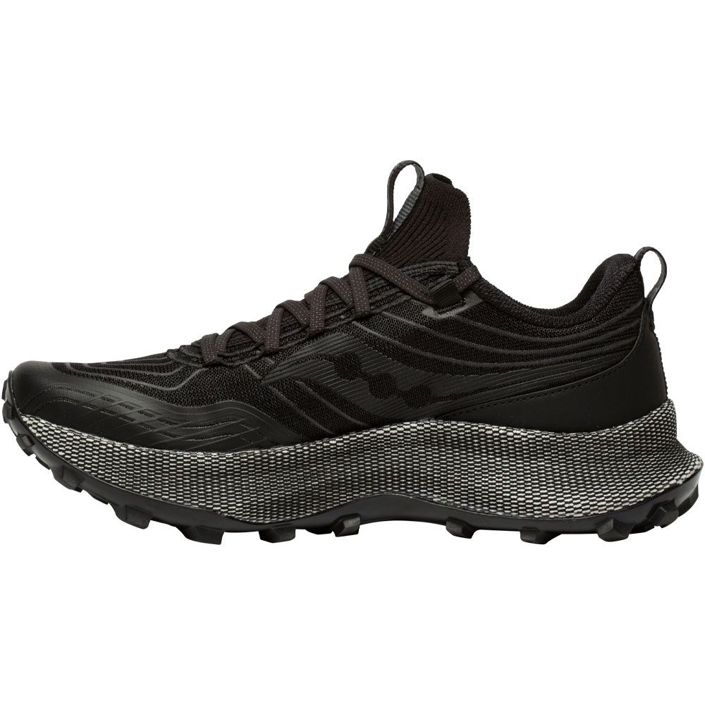 Saucony Endorphin Trail Trail Running Shoes - Mens Black Gravel Back View