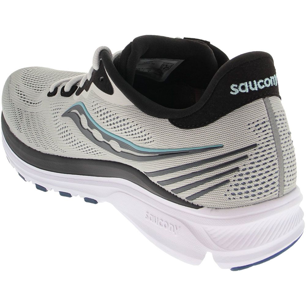Saucony Ride 14 Running Shoes - Mens Fog Black Storm Back View