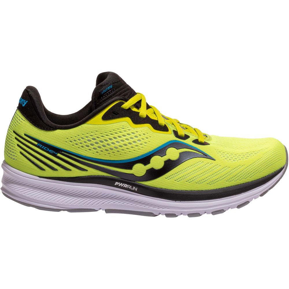 Saucony Mens Ride 14 Running Shoes Trainers Sneakers Yellow Sports Breathable 