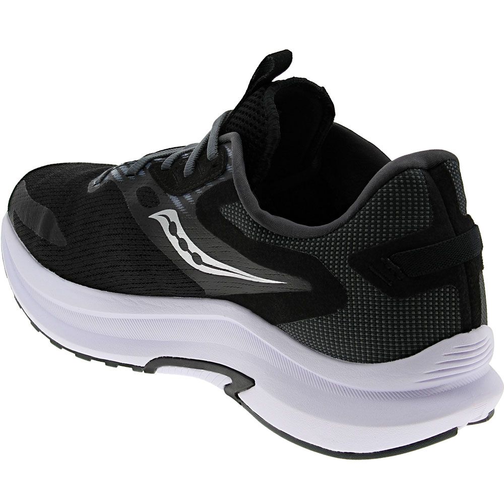 Saucony Axon 2 Running Shoes - Mens Black White Back View