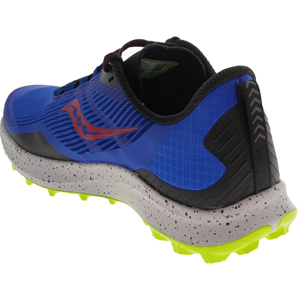 Saucony Peregrine XII Trail Running Shoes - Mens Blue Acid Back View