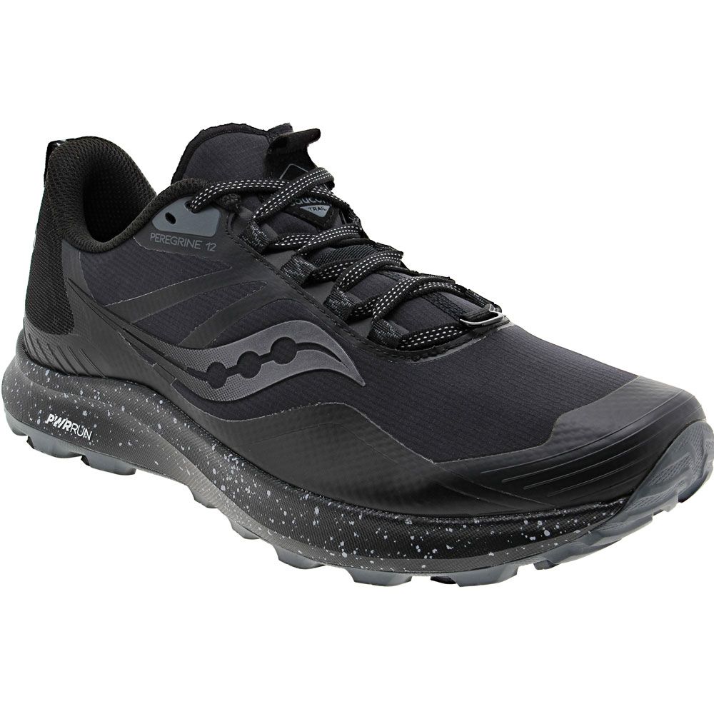 Saucony Peregrine Ice + 3 Trail Running Shoes - Mens Black Shadow