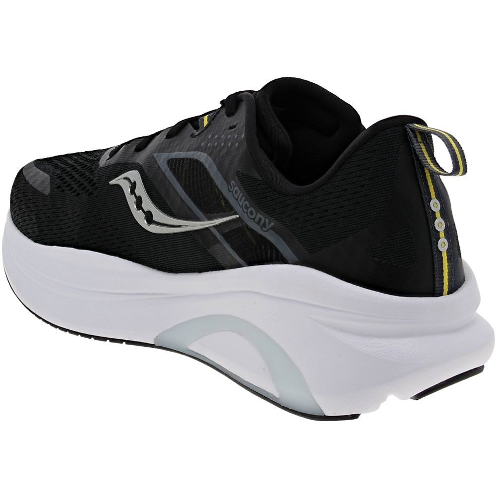 Saucony Omni 22 Running Shoes - Mens Black White Back View