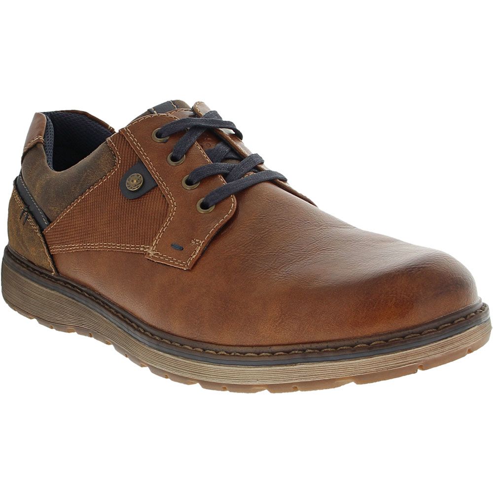 Spring Step Raymond Lace Up Casual Shoes - Mens Cognac