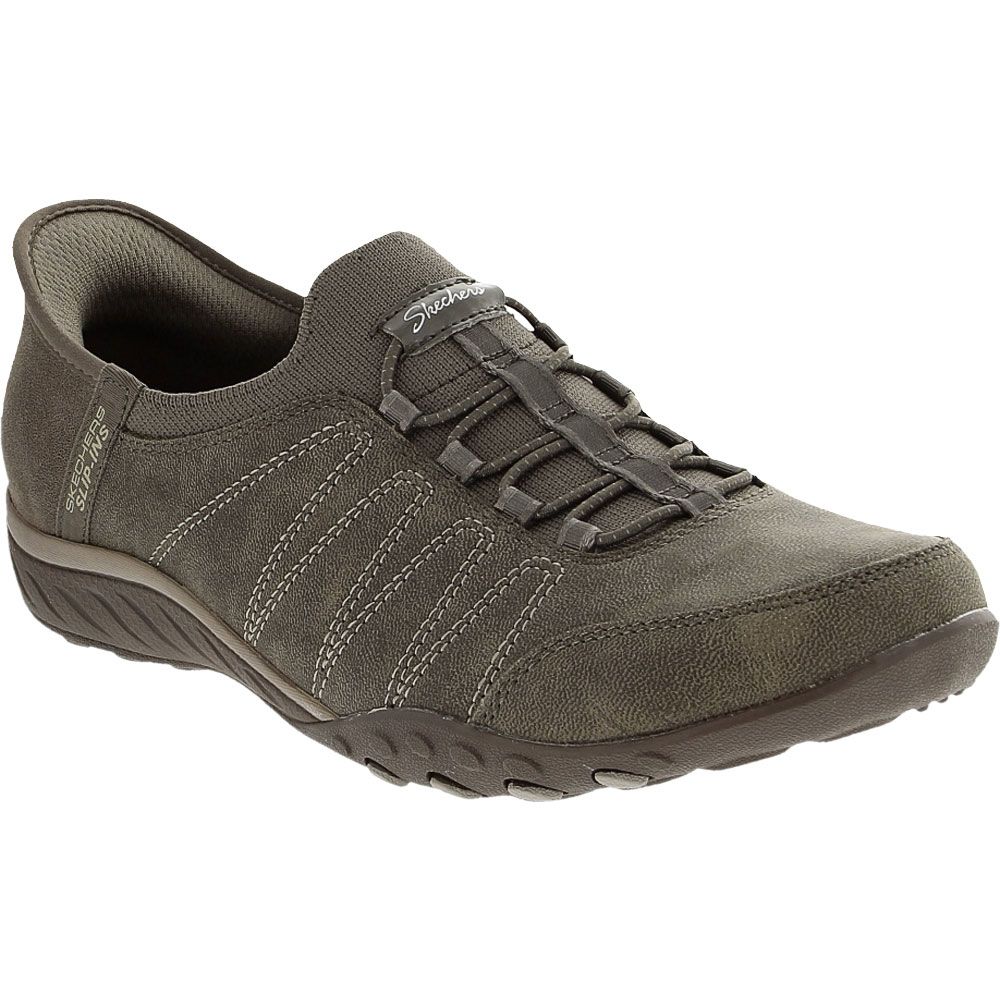 Skechers Slip Ins Breathe Easy Home Body Casual Shoes - Womens Dark Taupe