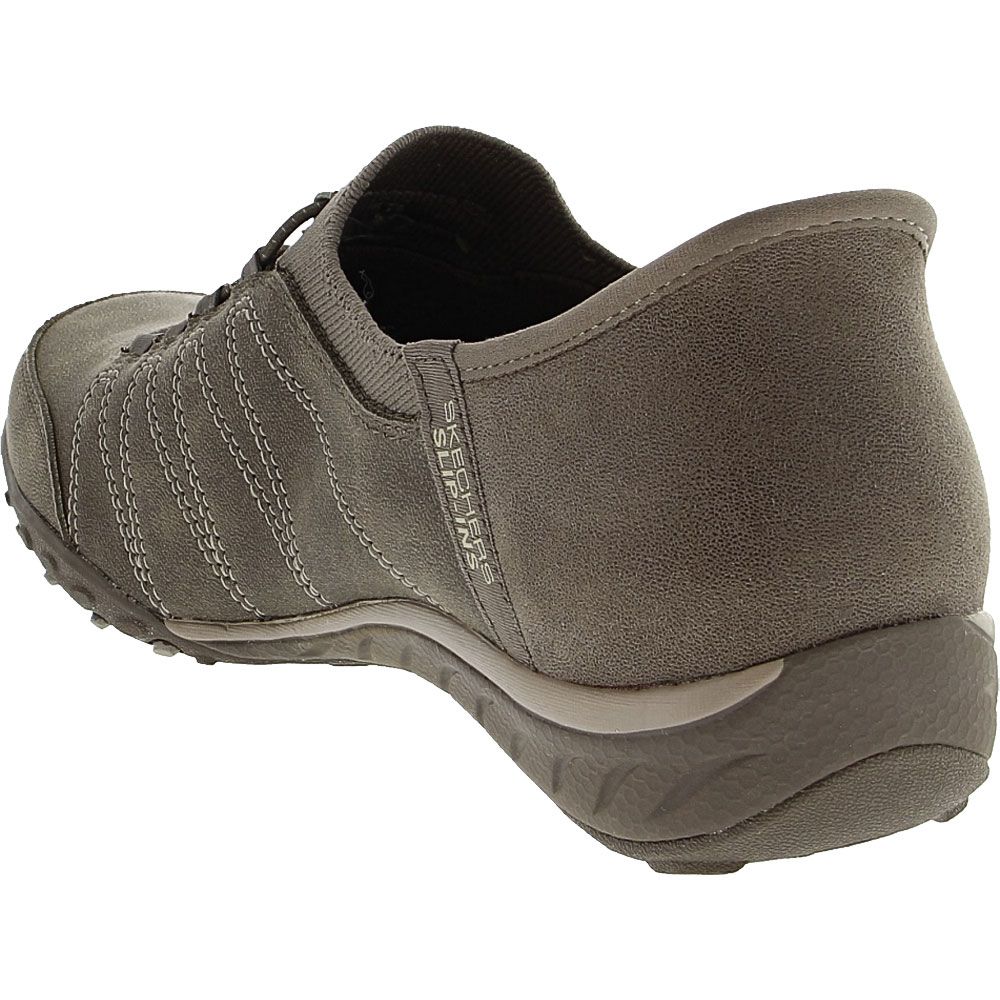 Skechers Slip Ins Breathe Easy Home Body Casual Shoes - Womens Dark Taupe Back View