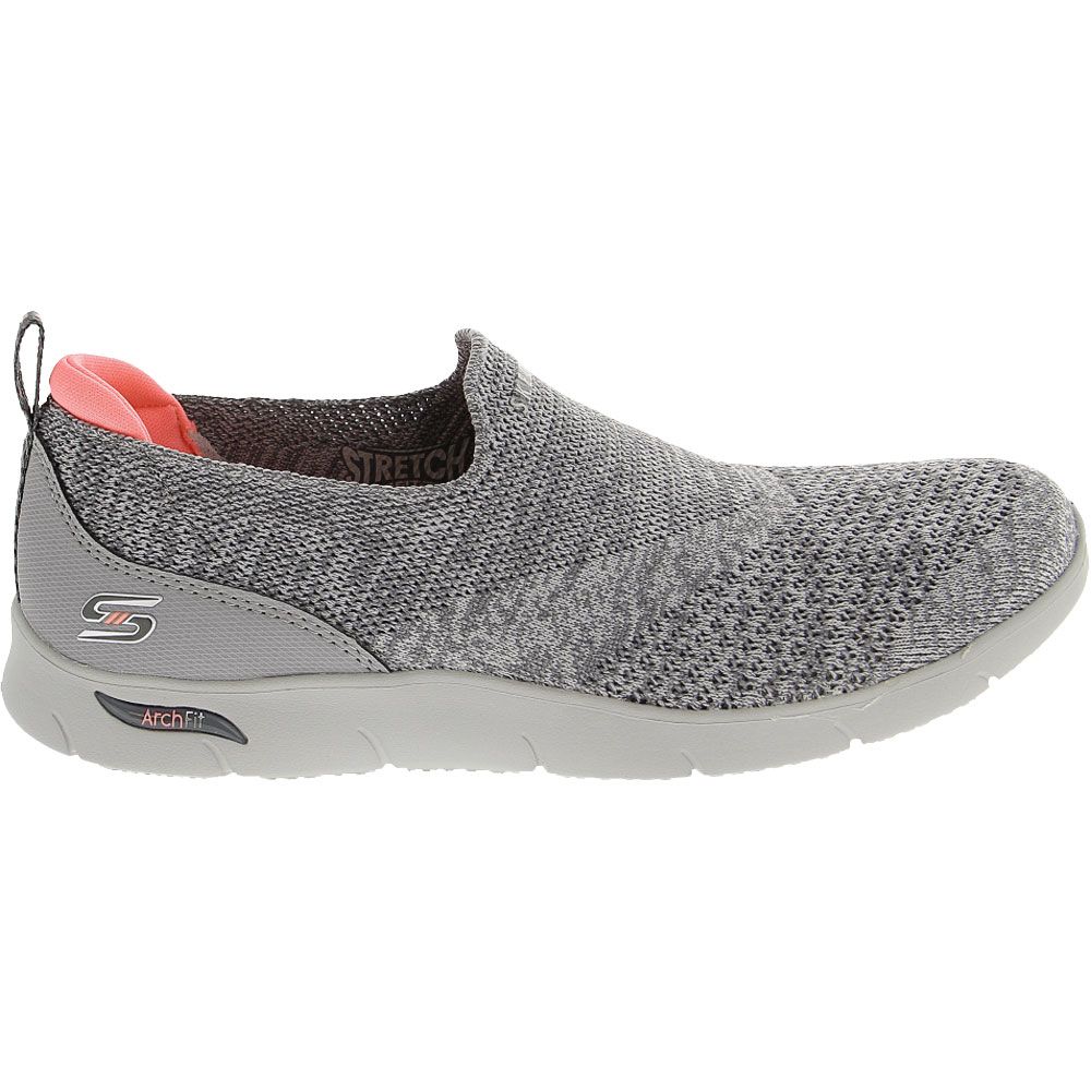 Skechers Arch Fit Refine Lifestyle Shoes - Womens Charcoal Side View