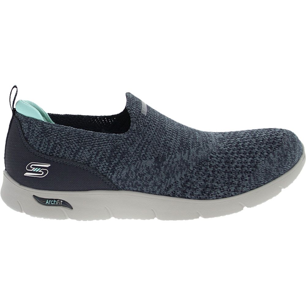 Skechers Arch Fit Refine Lifestyle Shoes - Womens Navy Side View