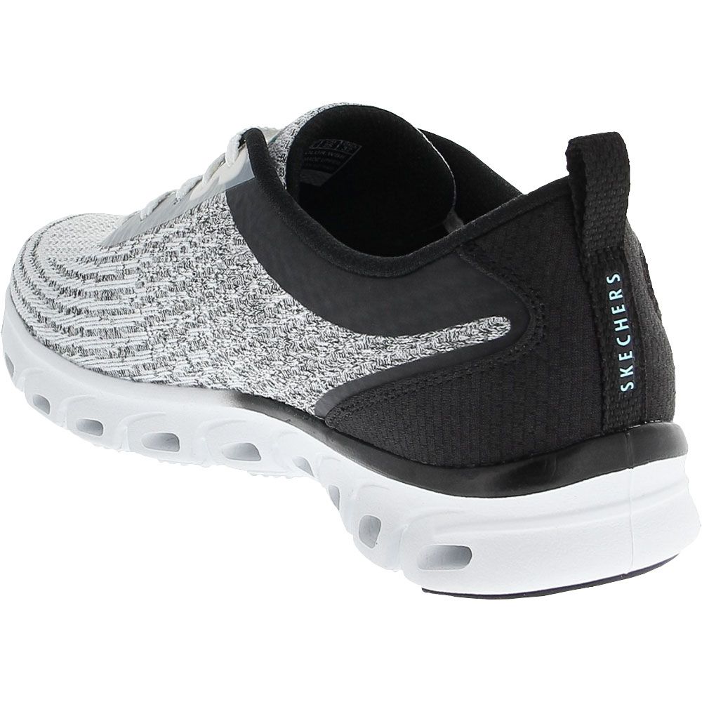 Skechers Glide Step Sport Head Start Lifestyle Shoes - Womens White Black Back View