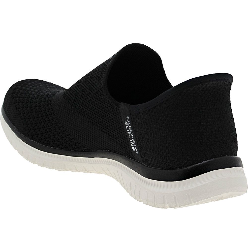 Skechers Slip Ins Virtue Sleek Lifestyle Shoes - Womens Black White Back View