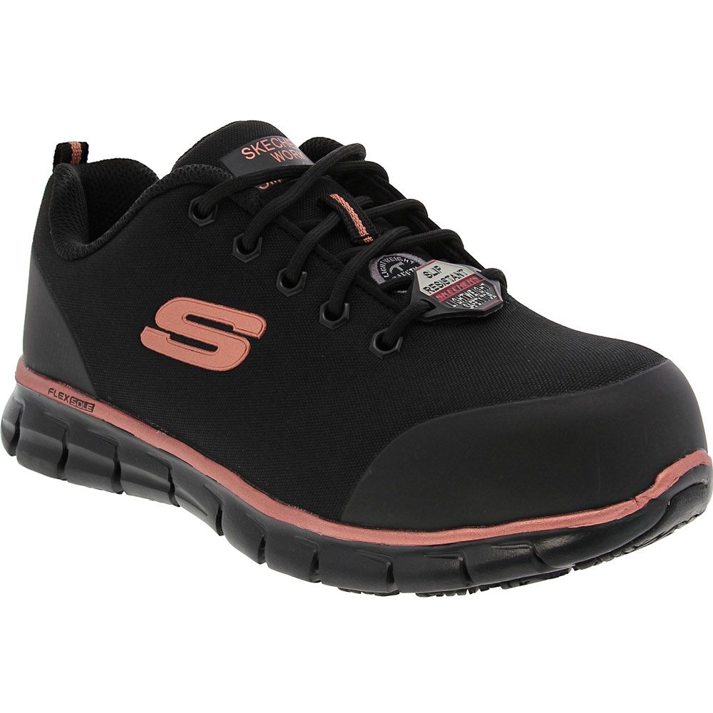 Skechers Work Chiton Safety Toe Work Shoes - Womens Black