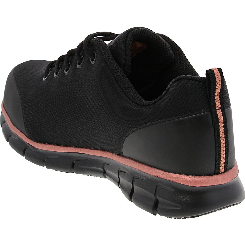 Skechers Work Chiton Safety Toe Work Shoes - Womens Black Back View