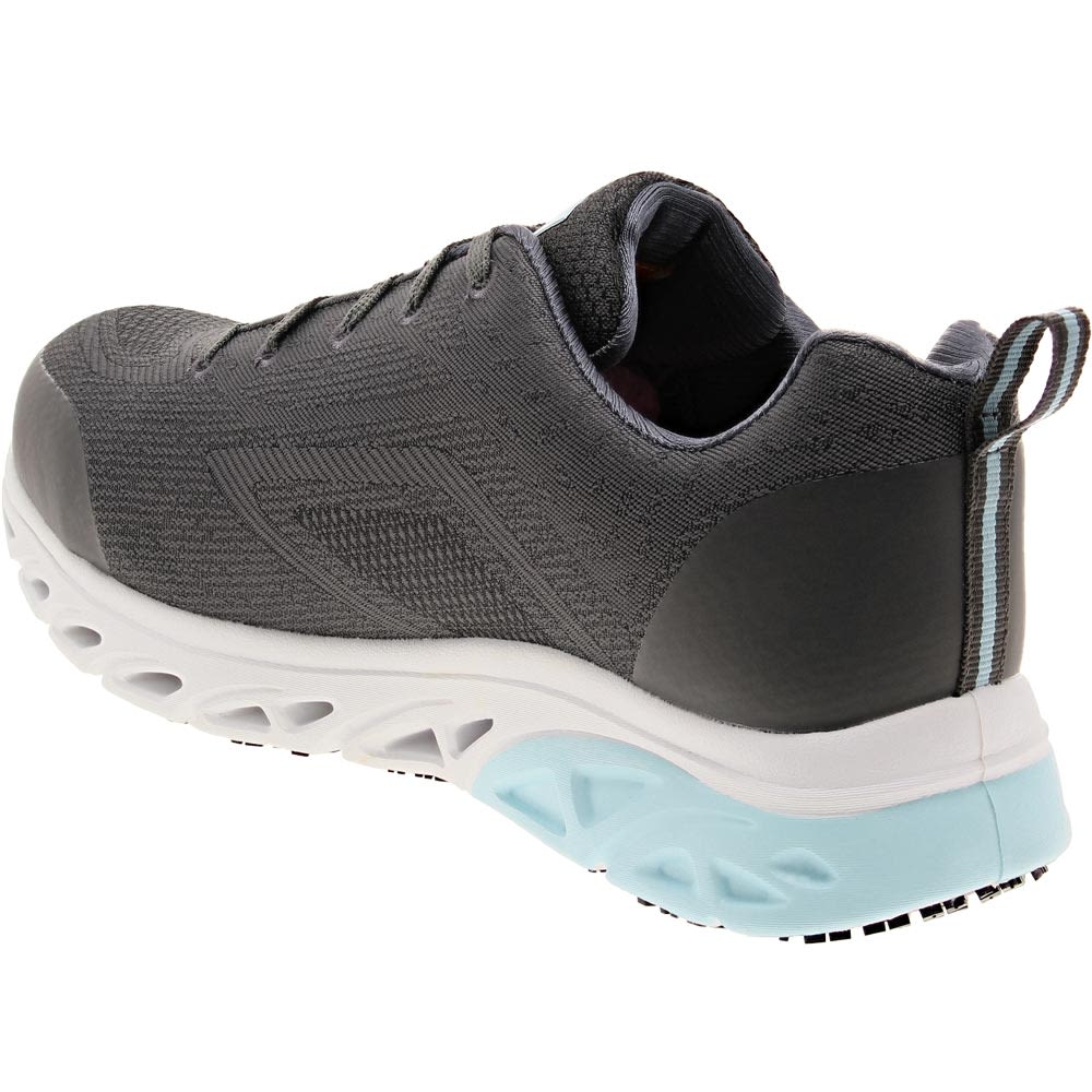 Skechers Work Glide Step Adilly Womens Safety Toe Work Shoes Grey Blue Back View