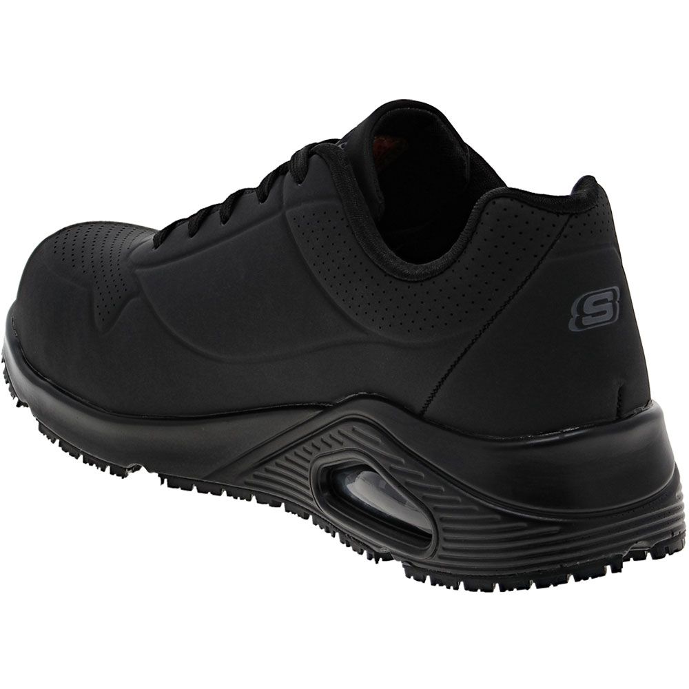 Skechers Work Uno SR Deloney Composite Toe Work Shoes - Womens Black Back View