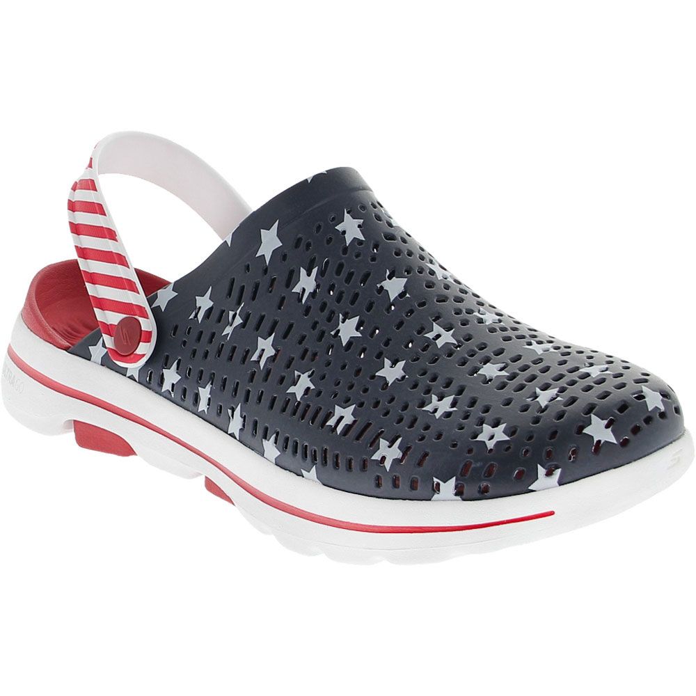Skechers Go Walk 5 Stars And Stripes Clogs - Womens Navy Red White