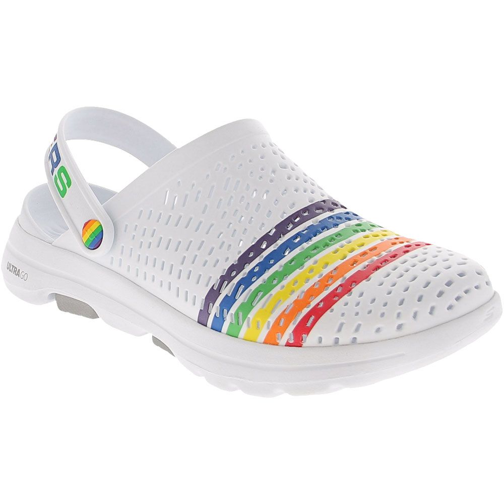Skechers Go Walk 5 Pride Clogs - Womens White Rainbow
