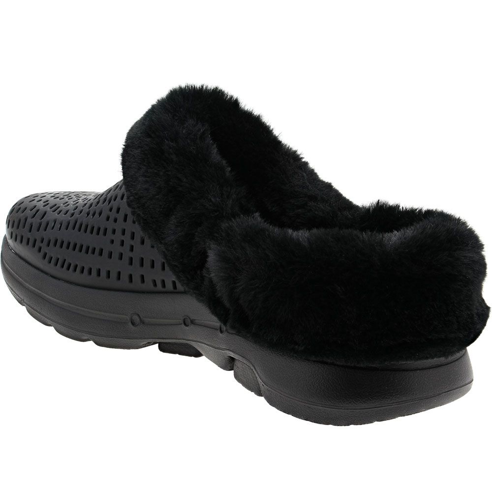 Skechers Go Walk 5 Lined Cozy Embrace Womens Clogs Black Black Back View