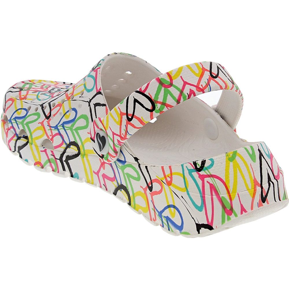 Skechers Footsteps More Foamies Water Sandals - Womens White Multi Back View