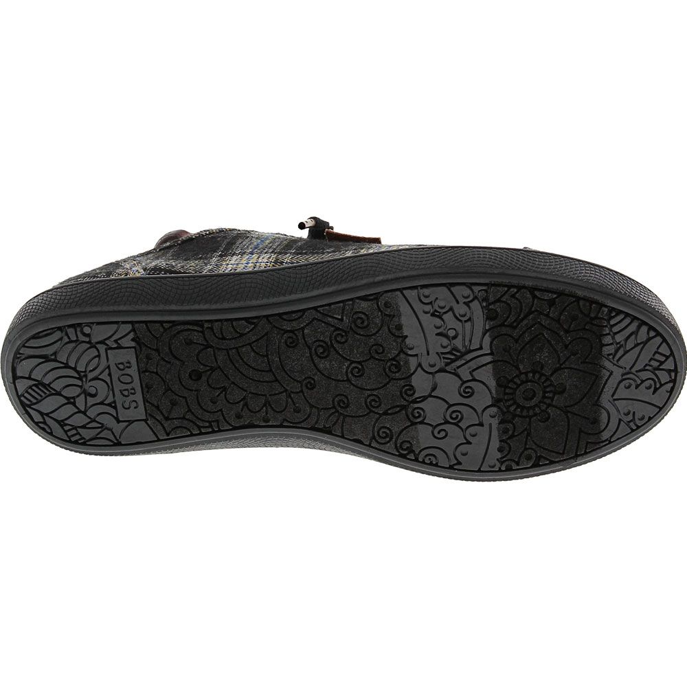 Skechers Bobs B Cute Plaid Prin Lifestyle Shoes - Womens Black White Sole View