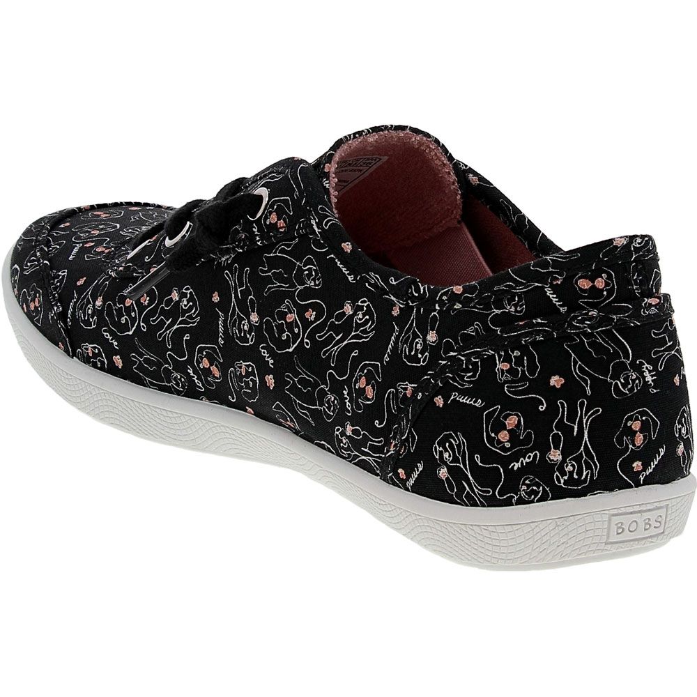 Skechers Bobs B Cute Artsy Dog Lifestyle Shoes - Womens Black Pink Back View