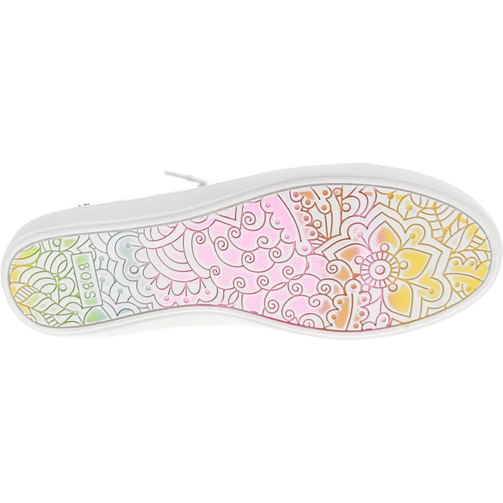 Skechers Bobs B Cute Knitting Hearts Lifestyle Shoes - Womens White Multi Sole View
