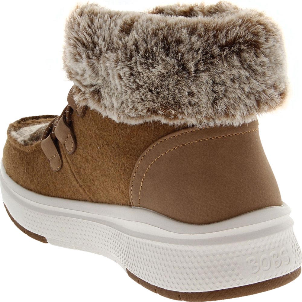Skechers Bobs Skipper Wave Cozy Posh Casual Boots - Womens Brown Back View