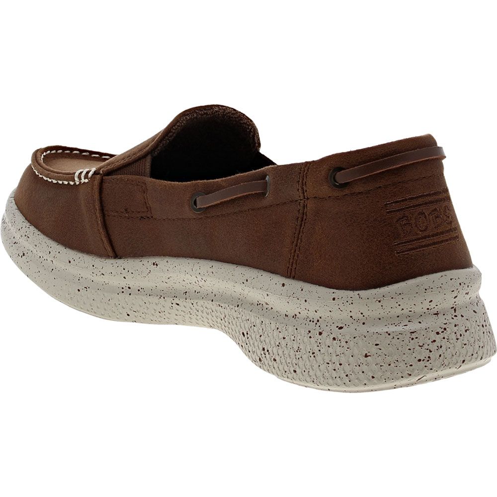 Skechers Bobs Arch Fit Skipper Shore Fix Slip on Casual Shoes - Womens Chocolate Back View