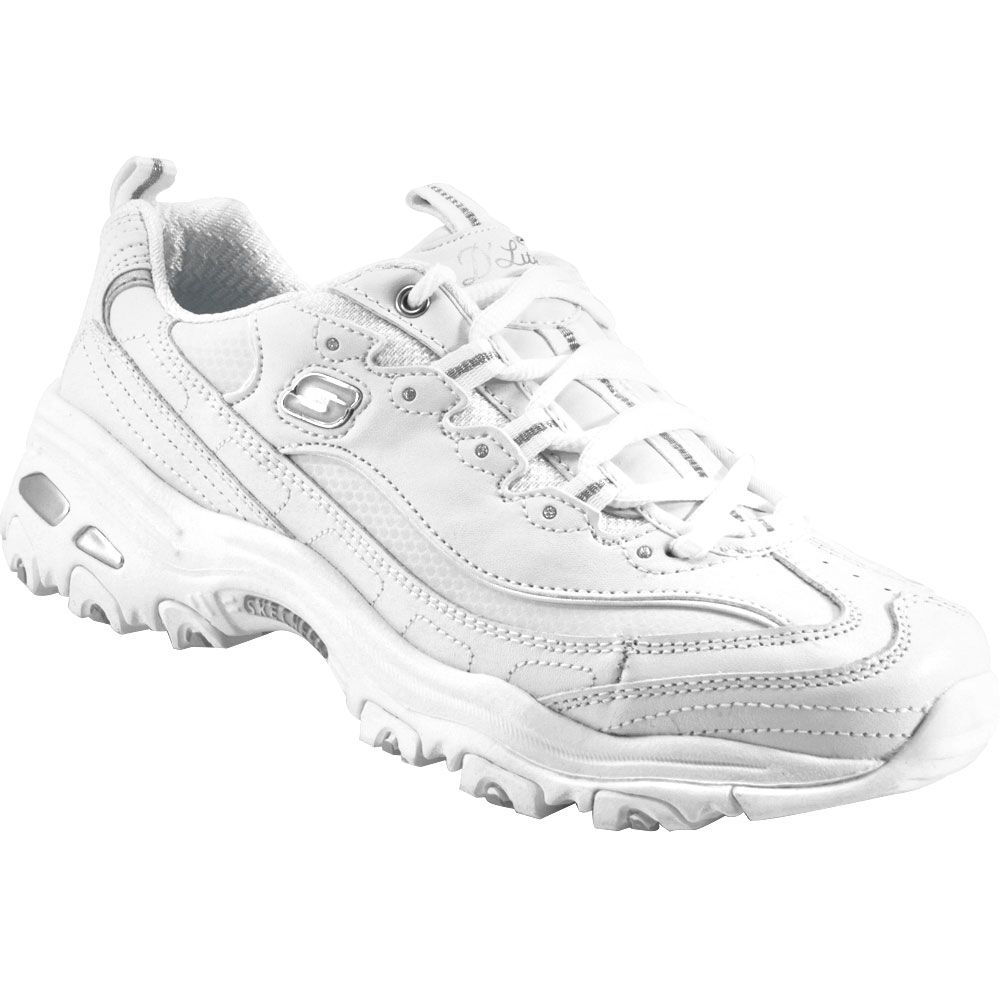 Skechers Dlites Fresh Start Lifestyle Shoes - Womens White Silver